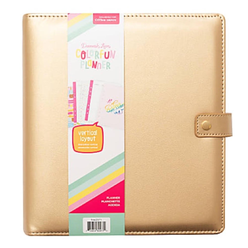 American Crafts Damask Love Colorfun Planner 8.5 x 9.5 Undated Gold NWT